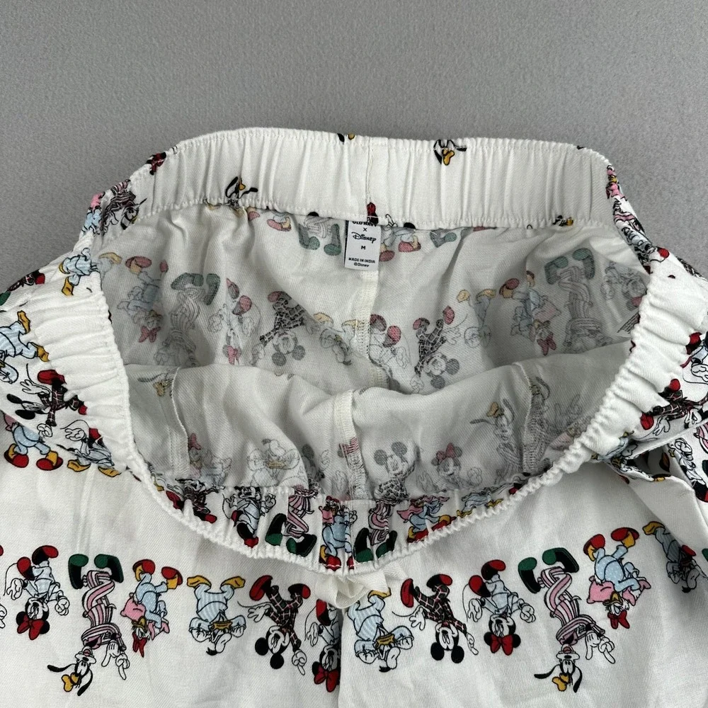 Old Navy x Disney‎ Women's White Mickey Mouse Parade Flannel Pajama Pants Size M